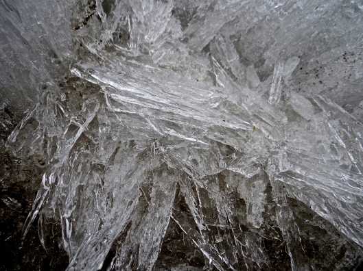 The ice shards form wonderful abstract sculptures on the beach 